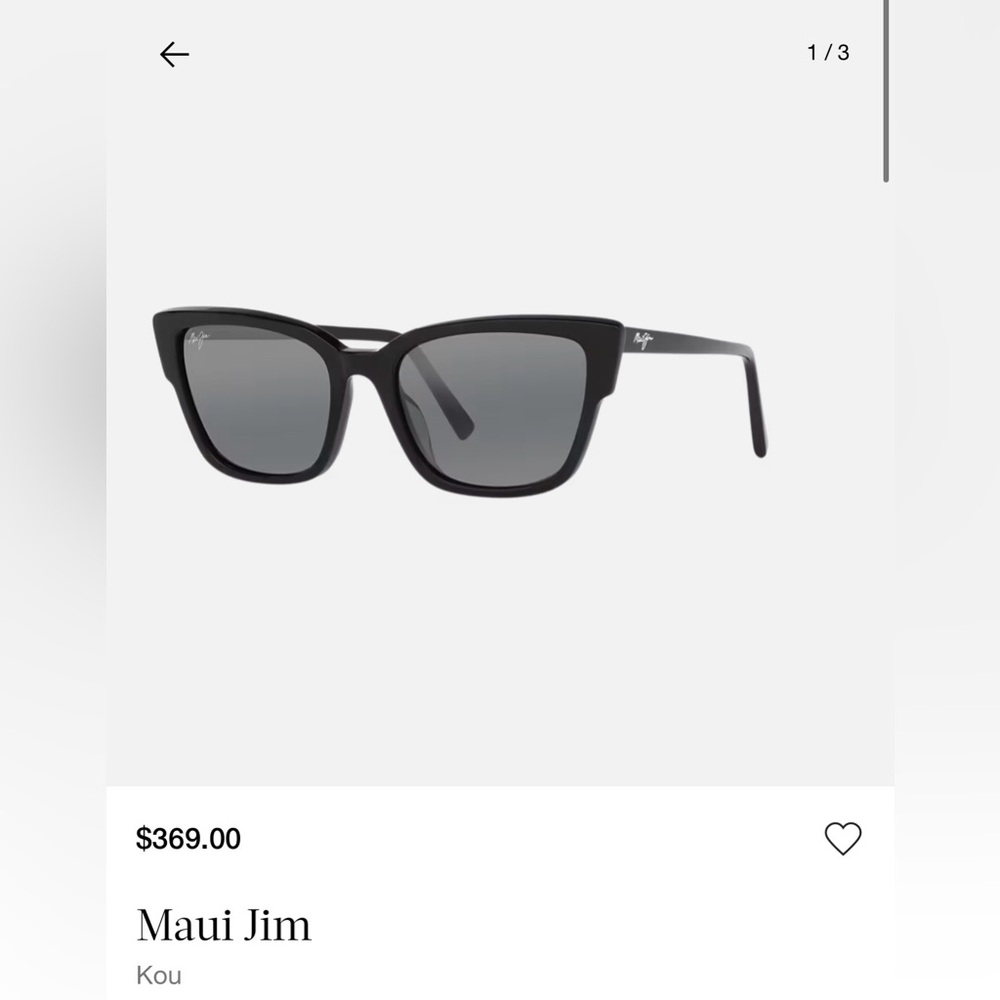 Maui Jim Black Frame Sunglasses with Gray Lenses